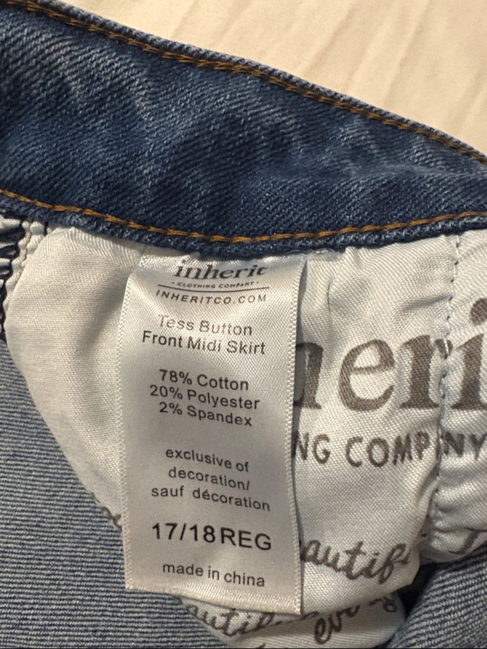 Inherit Co. Denim Midi Skirt - Picture 5 of 10